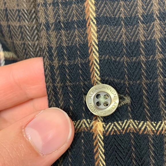 Alex Cannon Brown Plaid Button Up Long Sleeve Shirt - Picture 8 of 10